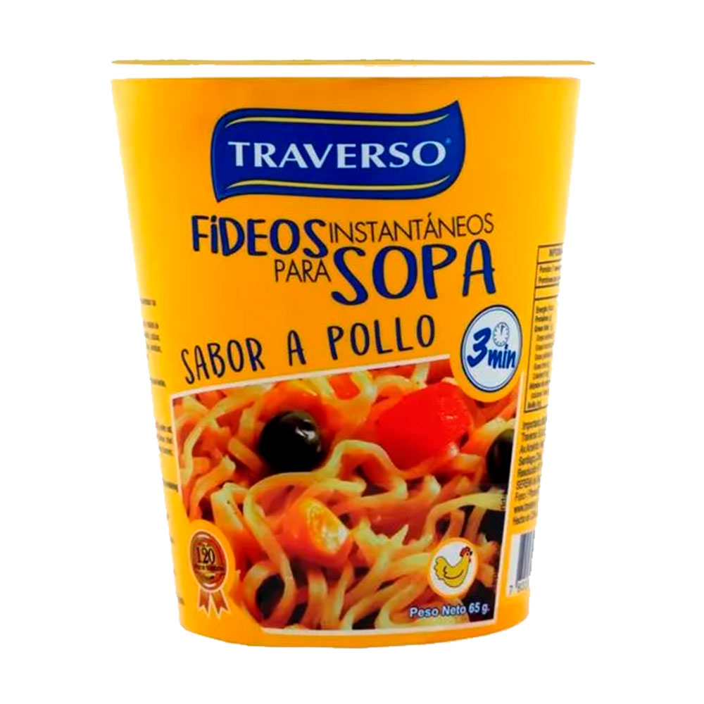 Sopa Fideos Traverso Pollo 65 gr