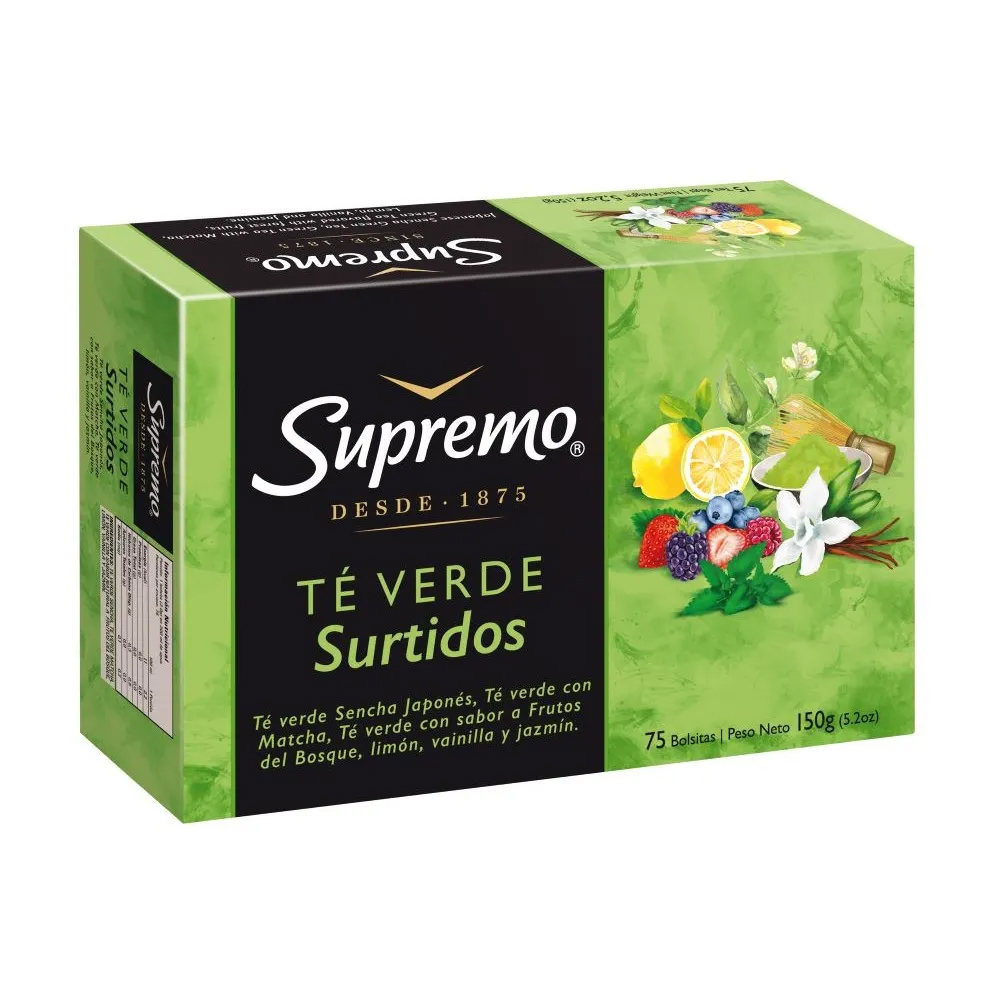 Té Supremo Verde Premium 75 Bls