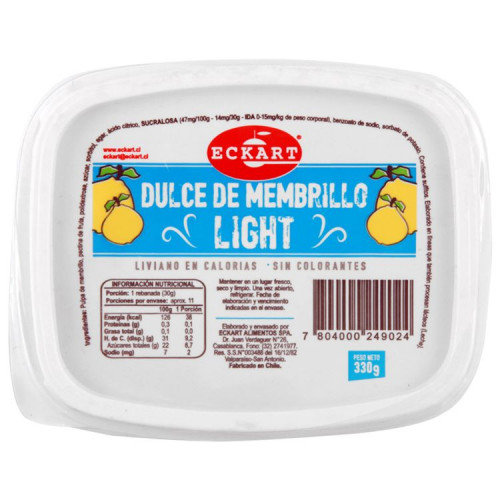 Dulce Membrillo Eckart Light Pote 330 Grs