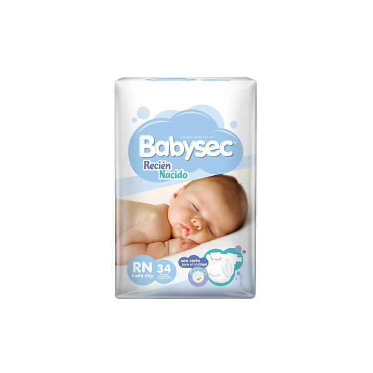 Pañal Babysec Recien Nacido 34 un