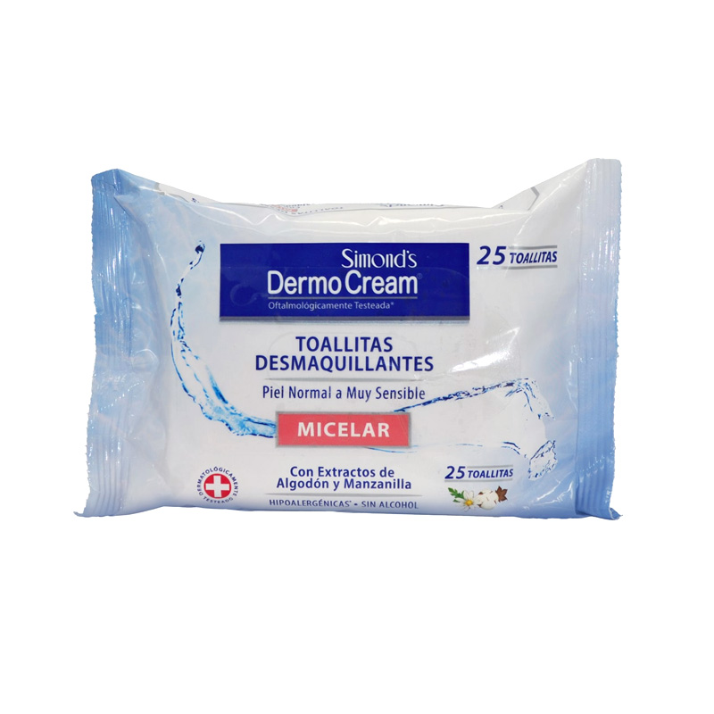 Toalla Desmaquillante Simond's Dermo Micelar 25 Unidades 