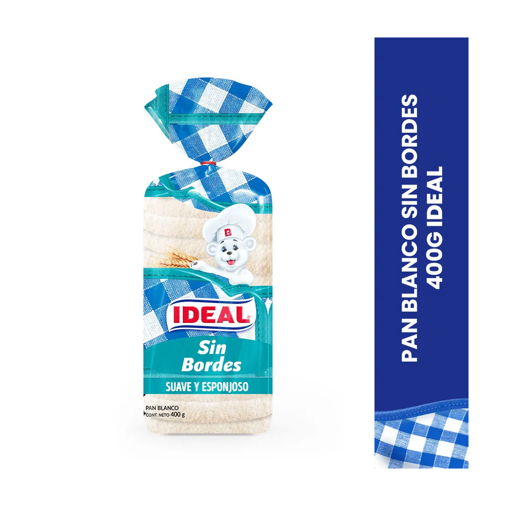 Pan Blanco Sin Bordes Ideal 400 Gr