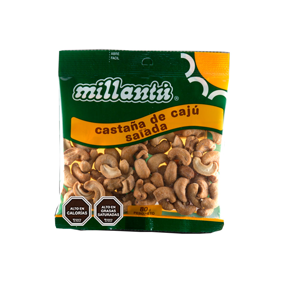 Castaña Cajú Millantue Salada 80 Gr