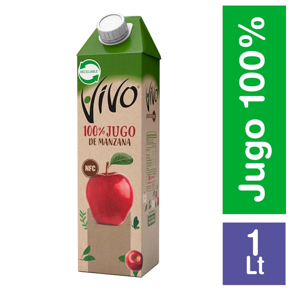 Jugo Vivo 100% Manzana Tetra 1 Lt