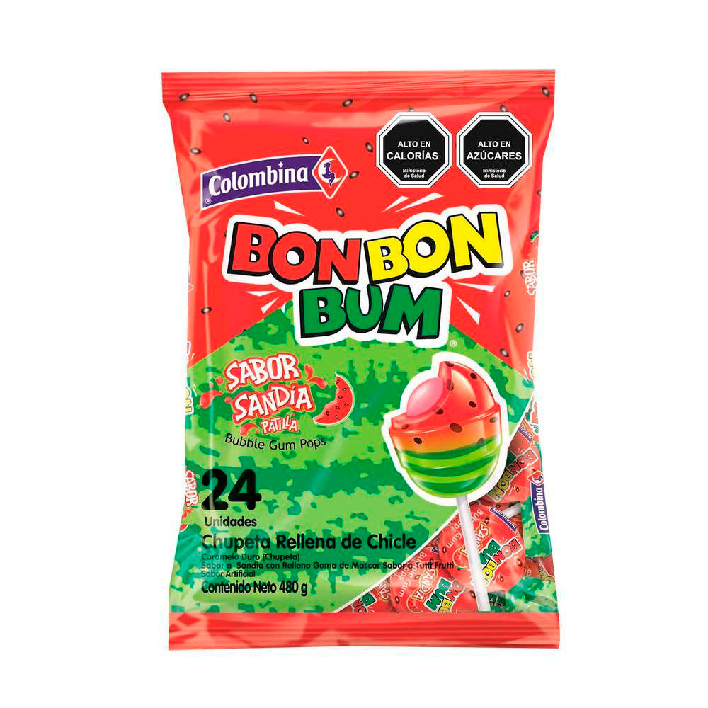 Chupete Bon Bon Bum Sandía 480 Gr