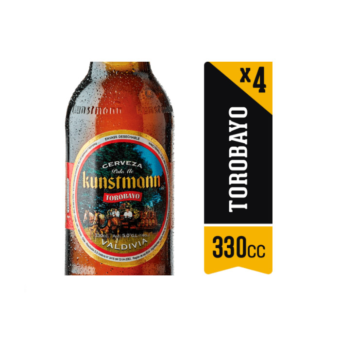Pack Cerveza Kunstmann Torobayo Botella 4x330 cc