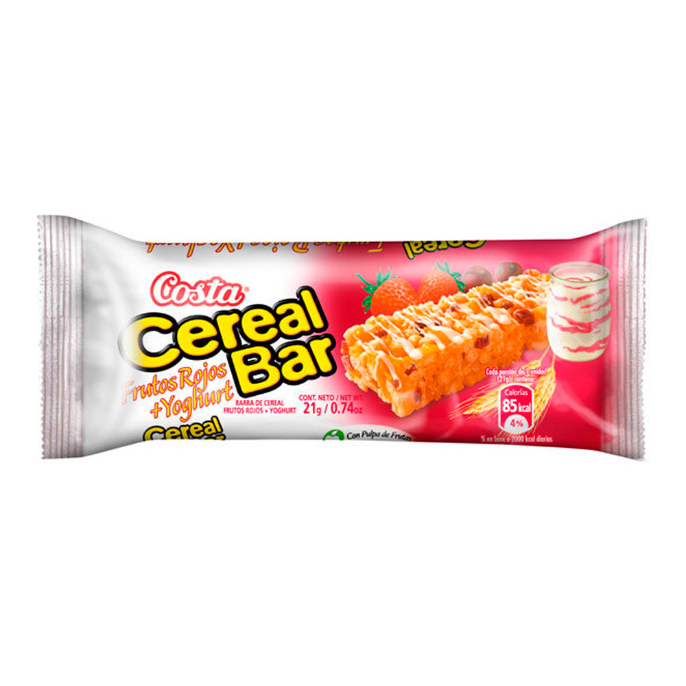 Cerealbar Frut.Rojos+Yogurt Costa 21 Gr