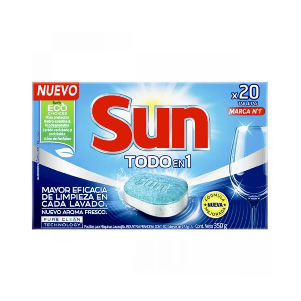 Tabletas Lavavajíllas Sun 3En1 20Un