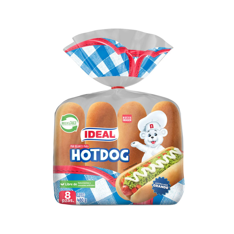 Pan Hotdog Ideal 8 Unidades