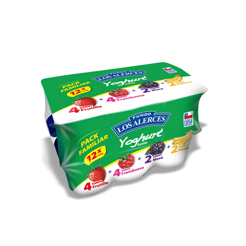 Pack Yoghut Los Alerces 4 Sabores 12x120 grs