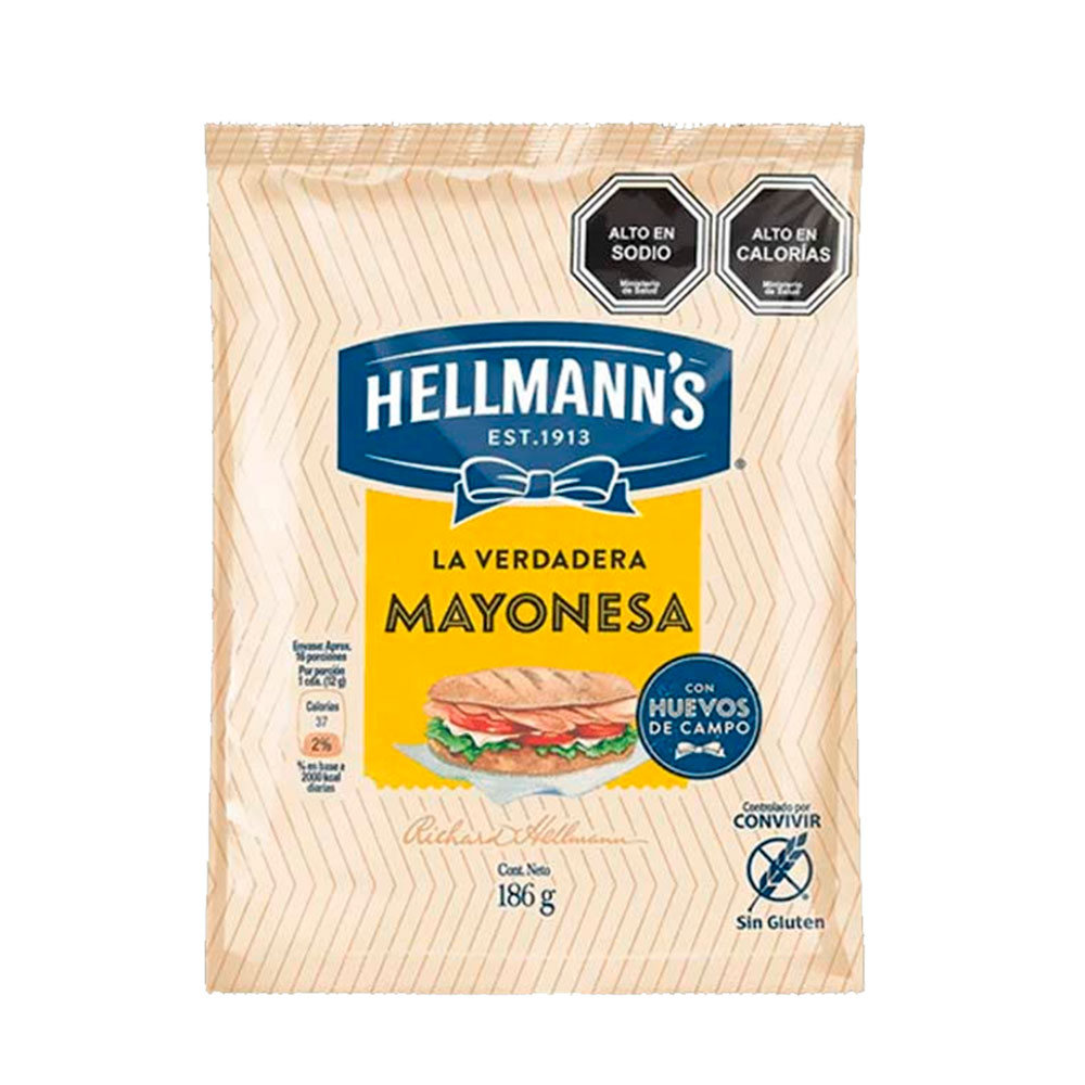 Mayonesa Hellmanns Sachet 186 cc