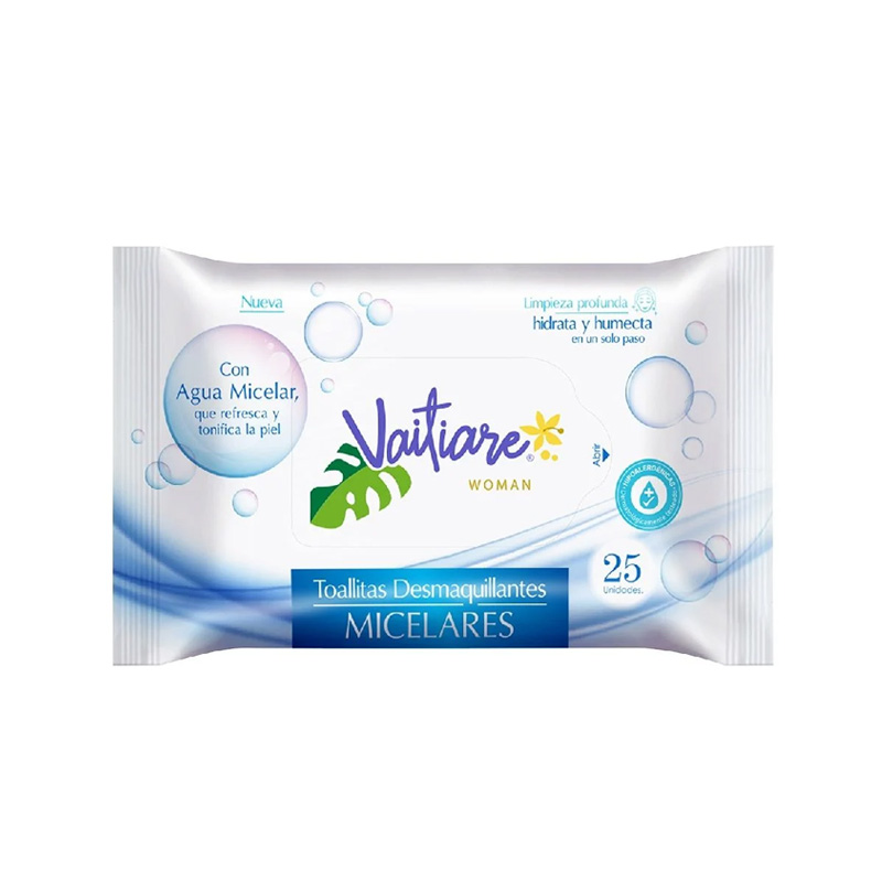Toallitas desmaquillantes Vaitiare Micelar 25 unidades