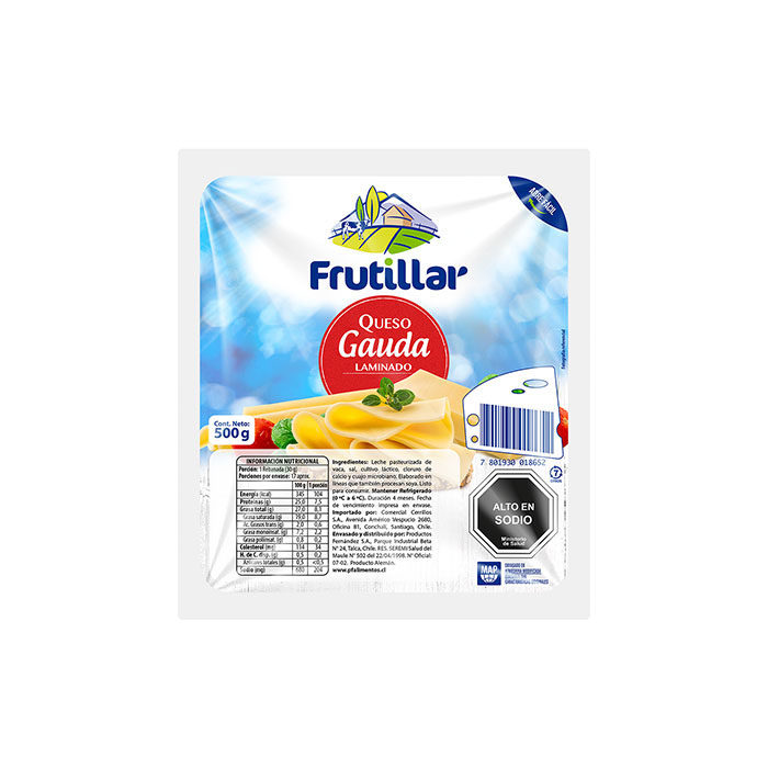 Queso Gauda Laminado Frutillar 250 Grs