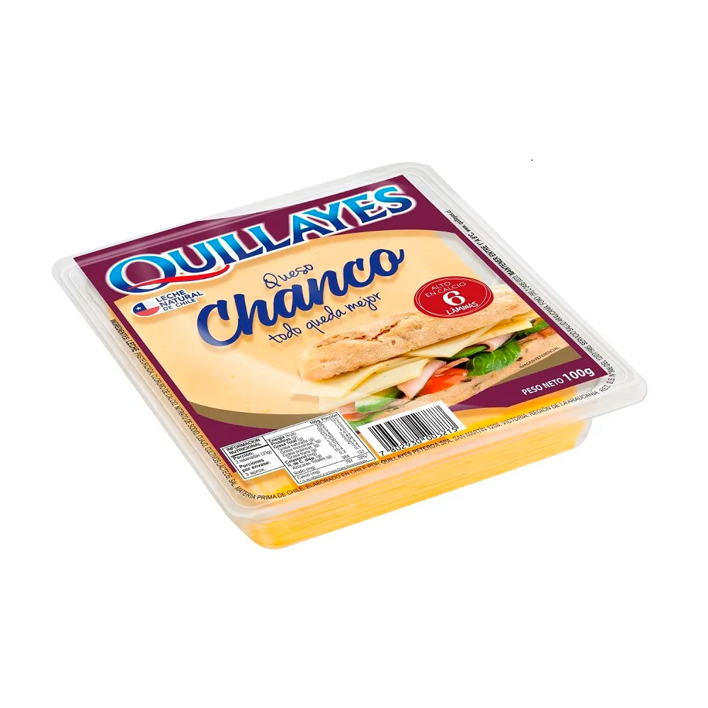 Queso Chanco Quillayes Laminado 100 Grs