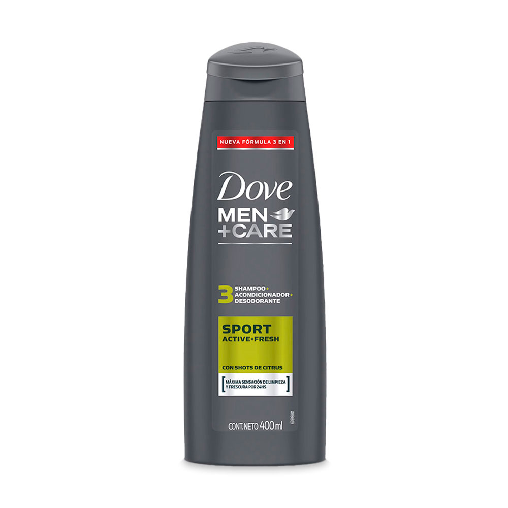 Shamp Dove 3 En 1 Sports Fresh 400 Ml