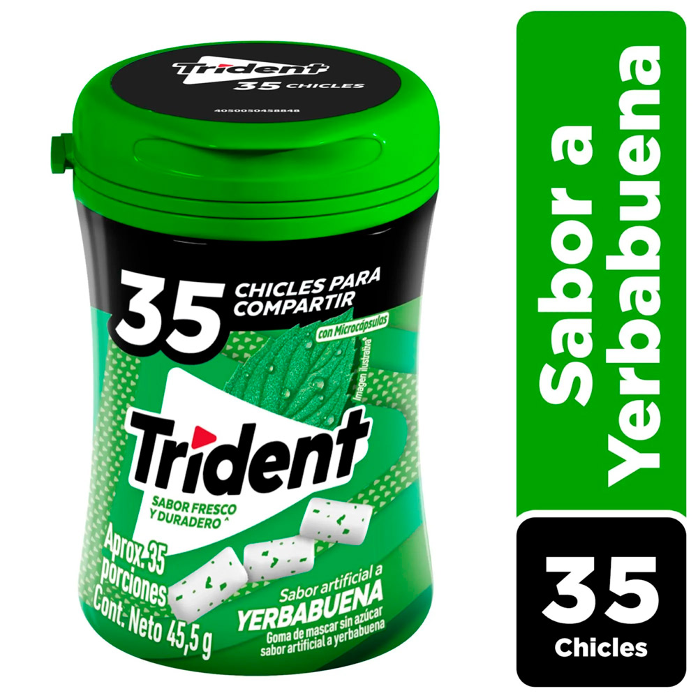 Chicle Trident Yerbabuena Pote 45 Gr