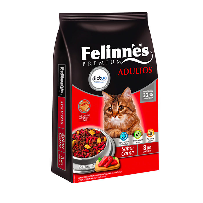 Alimento gato Felinnes carne 3 kg