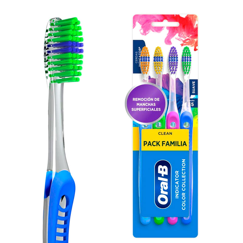 Cepillo Oral B Color Indic Clásico Blister 4 Unidades