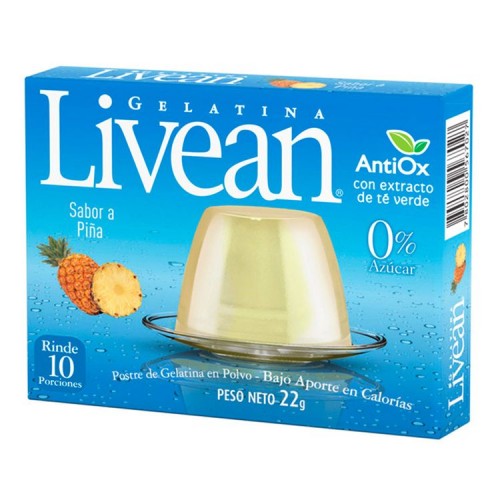 Gelatina Livean Piña 22 grs