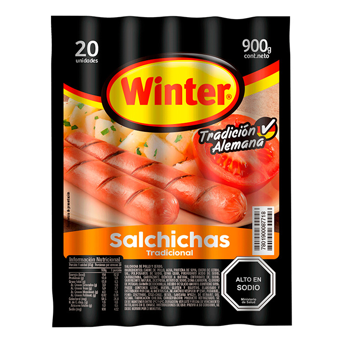 Salchicha Winter Tradicional 900 Grs