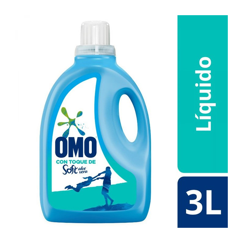 Omo Multiacción Líquido; Soft Aloe Vera Botella 3 lt