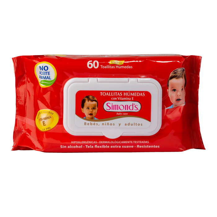 Toallas Húmedas Plana Simonds Vit E Roja	