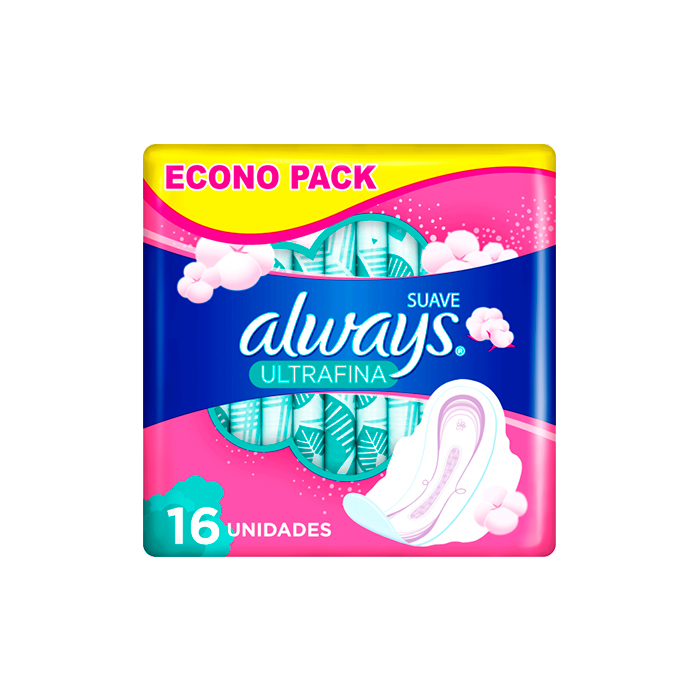 Toalla Femenina Always Día Suave Ultrafina Con Ala 1X16Ud 