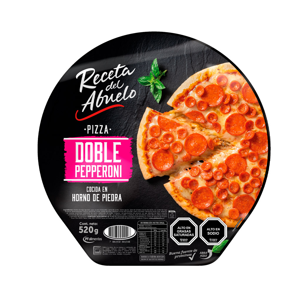 Pizza Doble Pepperoni Receta Del Abuelo 520 Gr