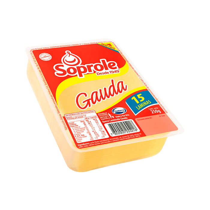 Queso Soprole Gauda Lam 250 Gr