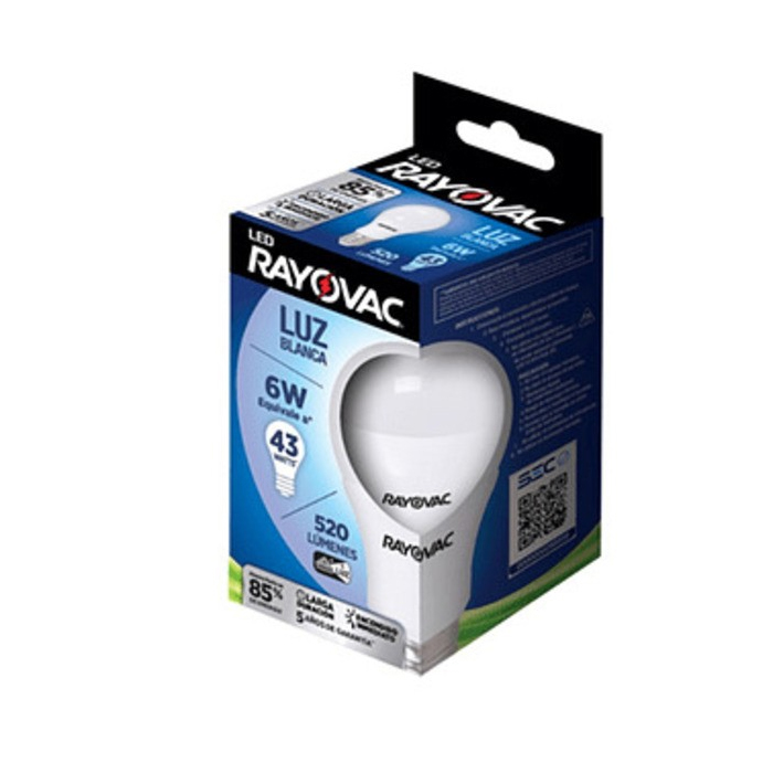 Ampolleta Led Rayovac Luz Blanca 6 W