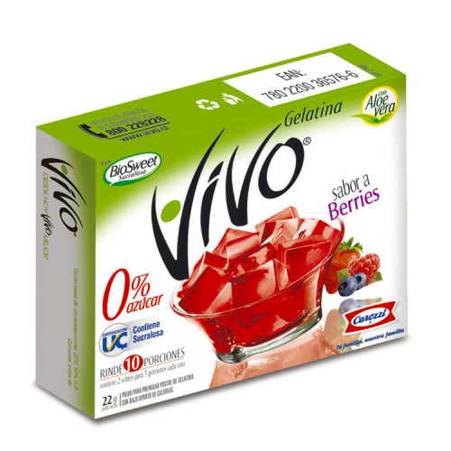 Gelatina Vivo Berries 22 Grs