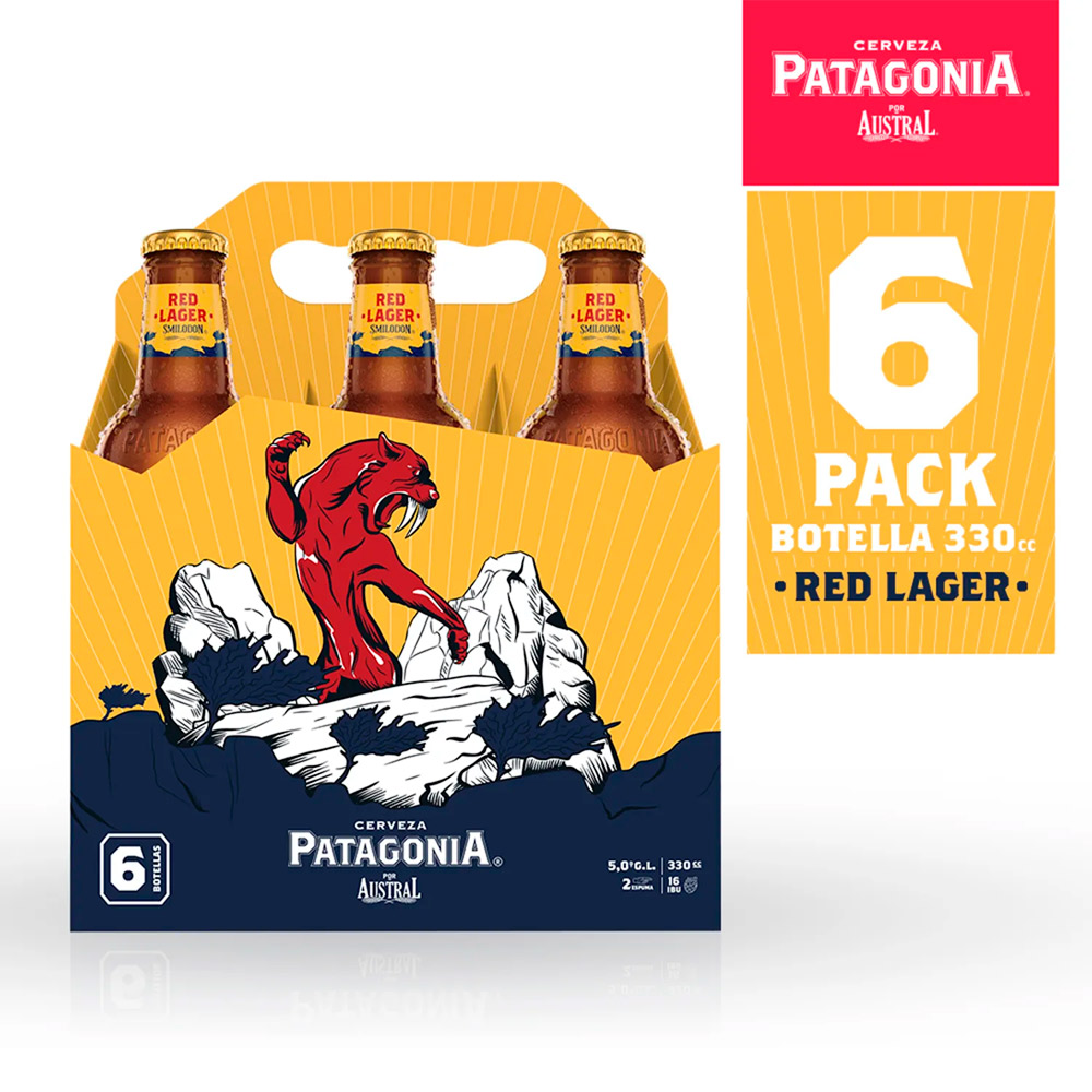 Cerveza Austral Patag Red Bot 6 X 330 cc