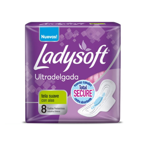 Ladysoft Ultra Delgada Alas Suave 8 Unidades