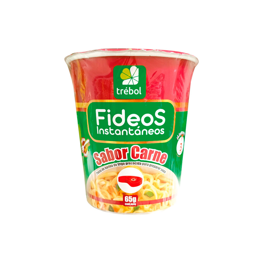  Fideos Instantáneos Trebol Carne 65 gr