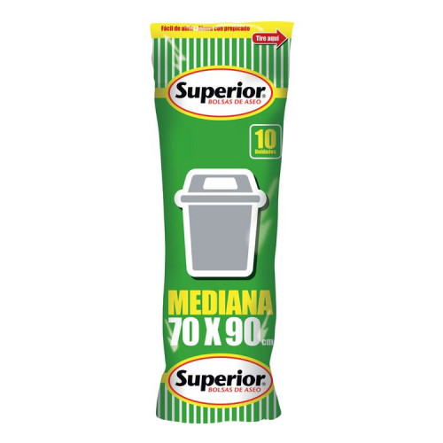 Bolsa Basura Superior 70X90 cms.  Rollo 10 und