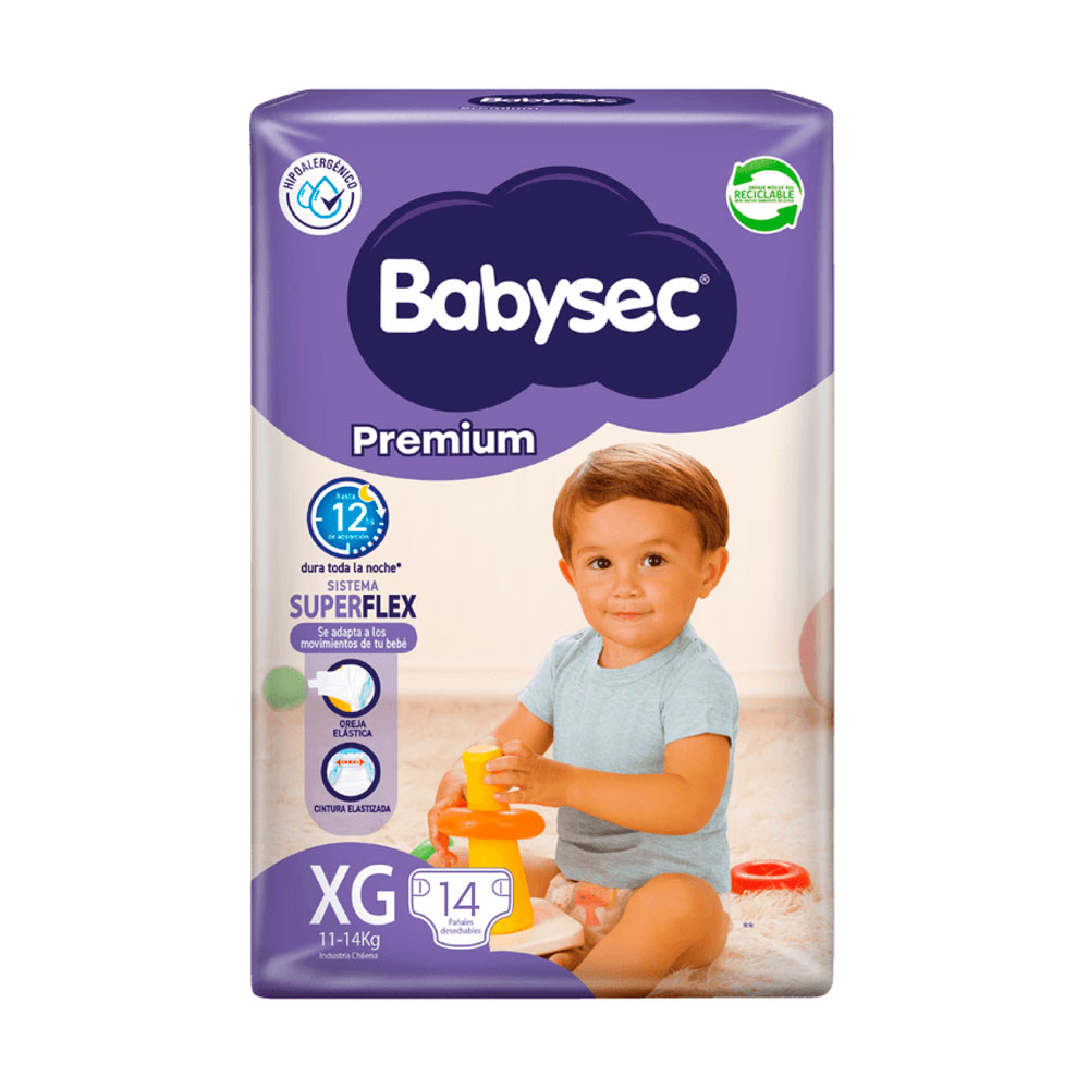 Pañal Babysec Premium XG 14 Unidades