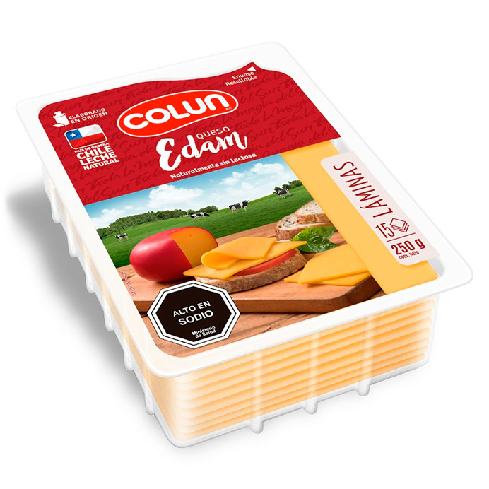 Queso Edam Laminado Colun 250 Grs