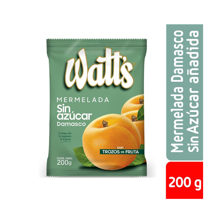 Mermelada Watts Sin Azúcar Damasco 200 grs