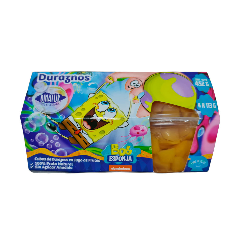 Cups Durazno Binatur Bob Esponja 452 Gr