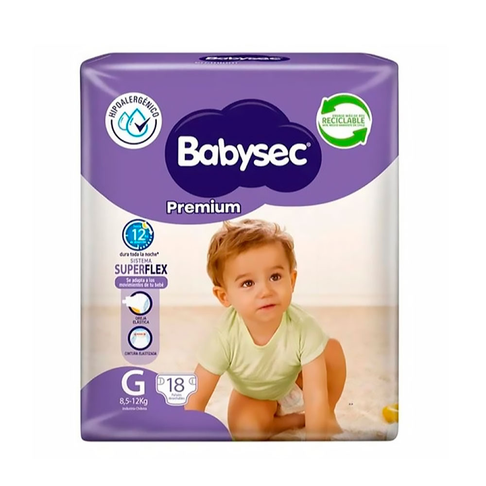 Pañal Babysec Premium G 18 Unidades