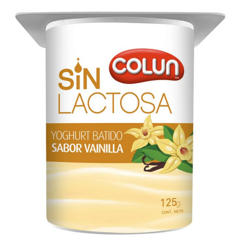 Yogurt Colun Sin Lactosa Vainilla 125 Grs