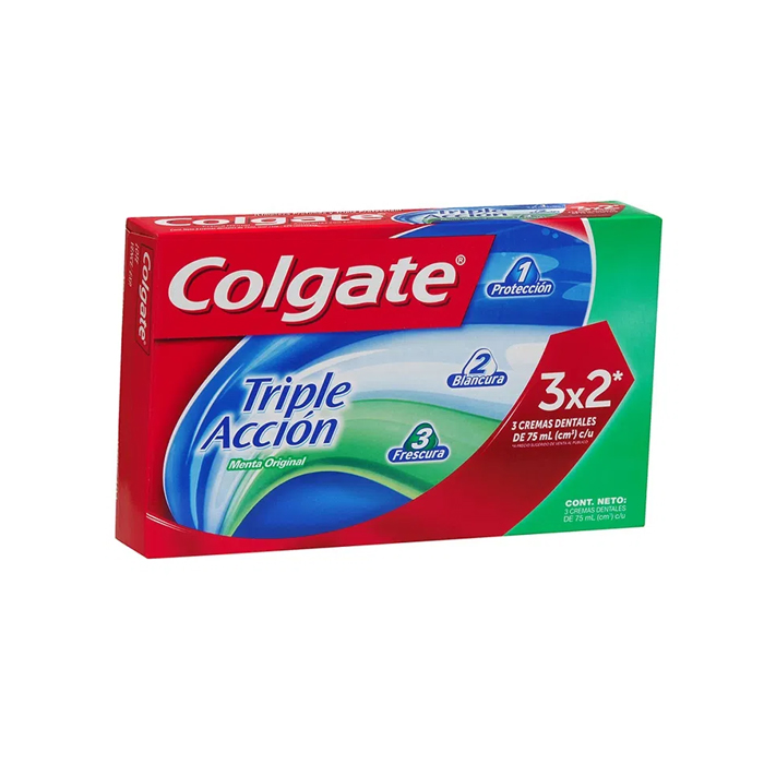 Colgate Crema Dental Triple acción 3X2 75 ml c/u