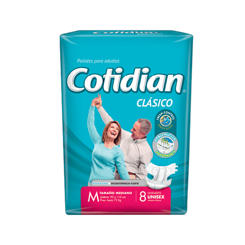 Pañal Cotidian Clásico Mediano 8 Un