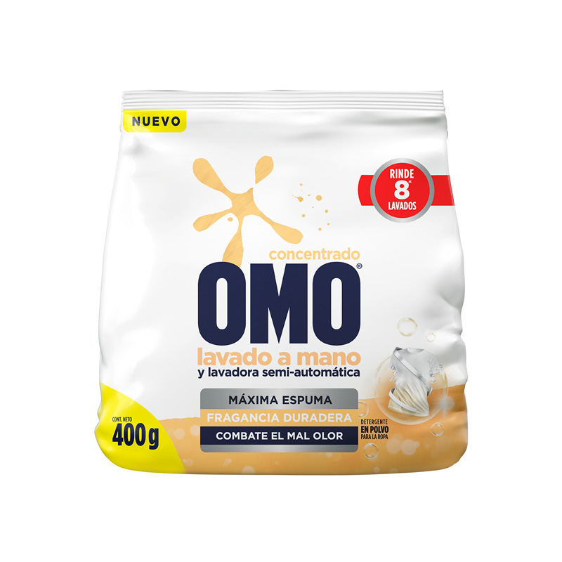 Omo Concentrado Lavado a Mano Bolsa 400 Grs