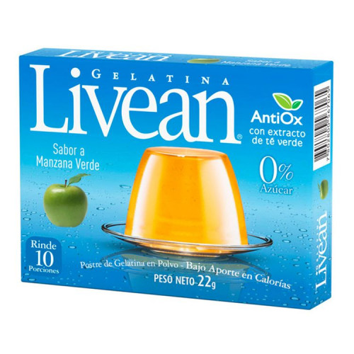Gelatina Livean Manzana Verde 22 grs