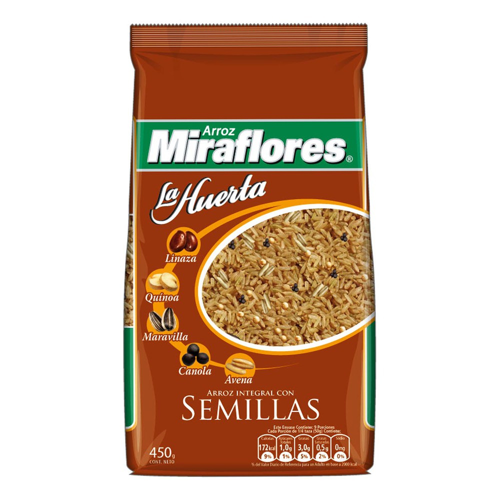 Arroz Miraflores Integral Semillas 450 gr