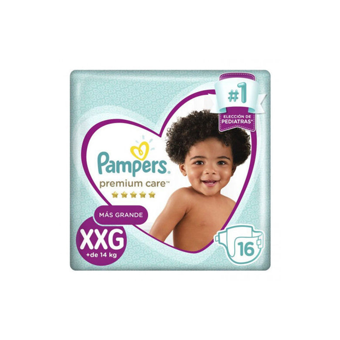 Super El Trebol Pampers Pañal Bebe Premium Care Xxg X16