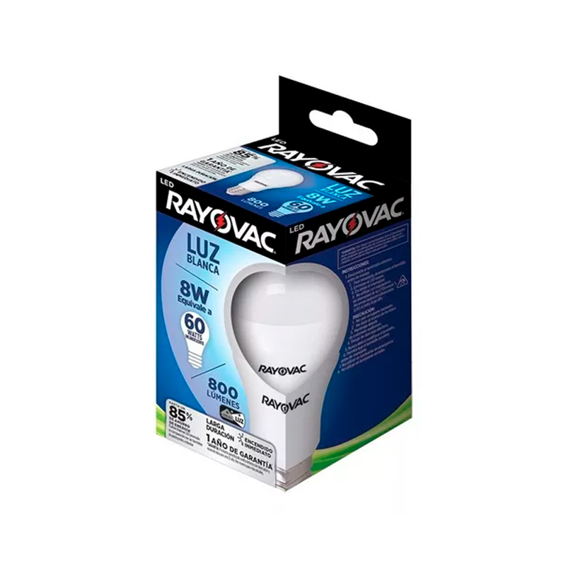 Ampolleta Led Rayovac Luz Fría Blanca 8 W 