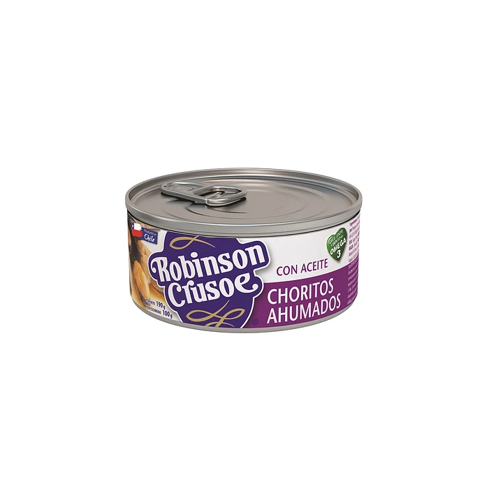 Chorito Robinson Crusoe Ahumado 190 gr (100Gr Drenado)