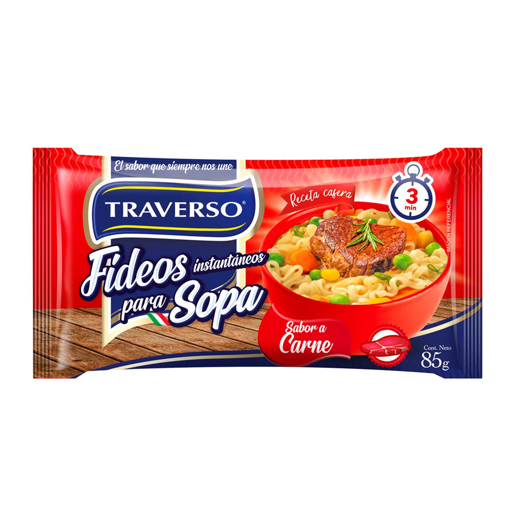 Sopa Fideos Traverso Carne 85 gr
